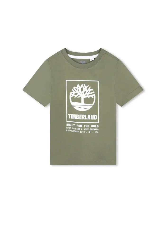 KBTKS24TSSSD20222 T60293 Ls T-Shirt Front Logo And Tree Illustration Timberland Printed 100% Cotton