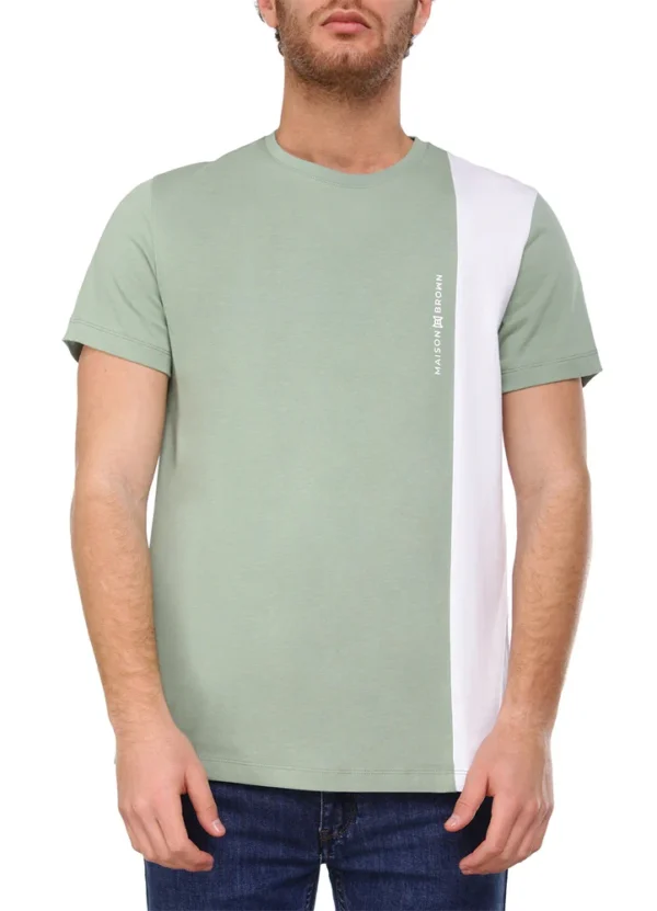 24049MB T-Shirt with contrast vertical stripe and small Maison Brown printJ | Eshop GS | Jordan
