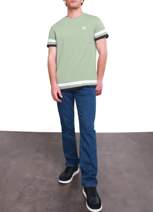 24054MB T-shirt with three stripes on sleeves and bottom and MB print on chest J | Eshop GS | Jordan