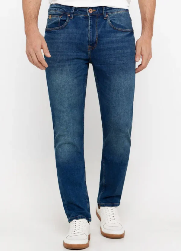 7217158 Regular fit jeans in dark blue wash with front wrinkles | Eshop GS | Jordan