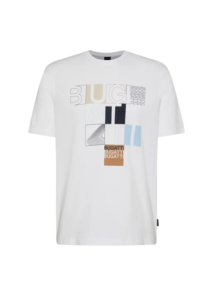 8350/55045A Big print bugatti with checks t-shirt - GS Jordan