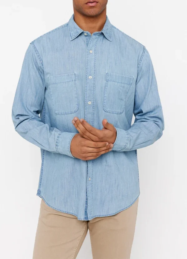 7327163 LS Denim shirt with 2 chest pkts | Eshop GS | Jordan