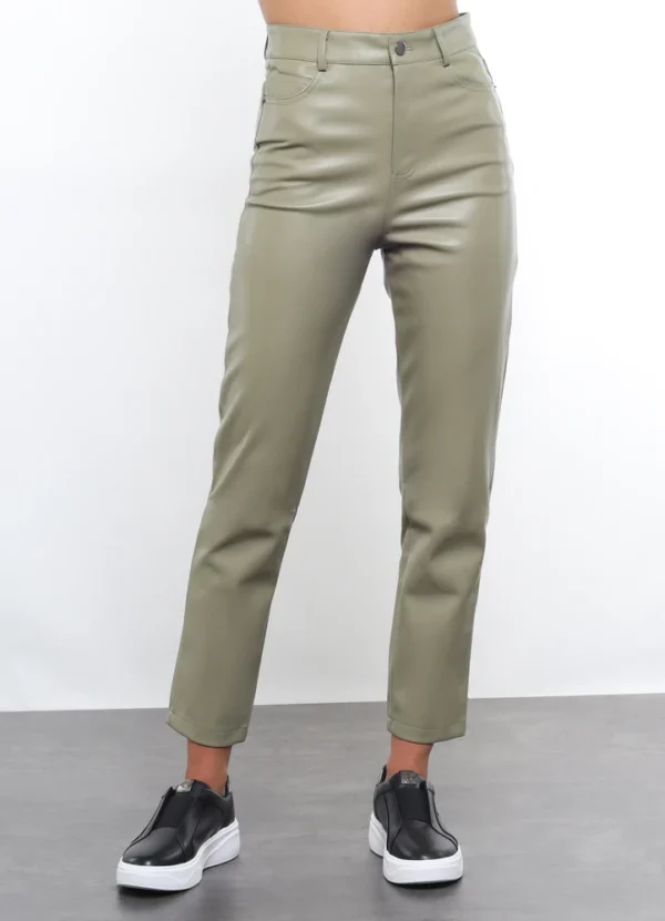 AWMWW245PP3PU0115 23162 PU high-waist trousers with a five-pocket and straight-leg design.