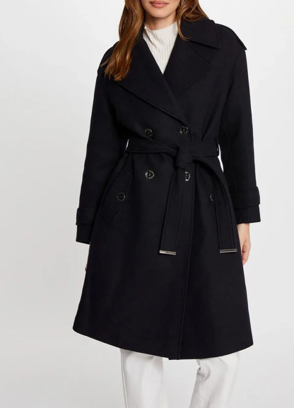 AWMGW24CO2BW00345 242-GDINE Double breasted coat with belt