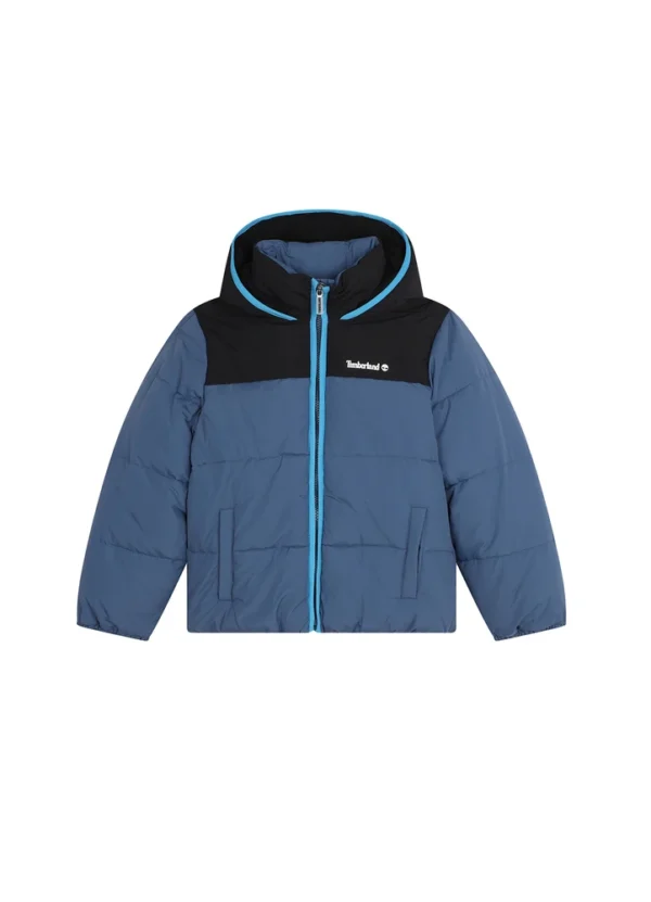 KBTKW249JFZQN0142 T60275 Puffer Short Jacket Hooded Water Repellent Full Zipp Printed Logo On Chest Piped Pockets 100%