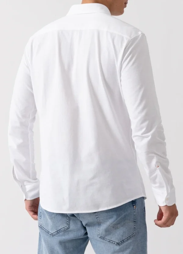 50519748 Mysoft slim fit long sleeve pique oxford shirt with boss logo embroidery on chest | Eshop GS | Jordan