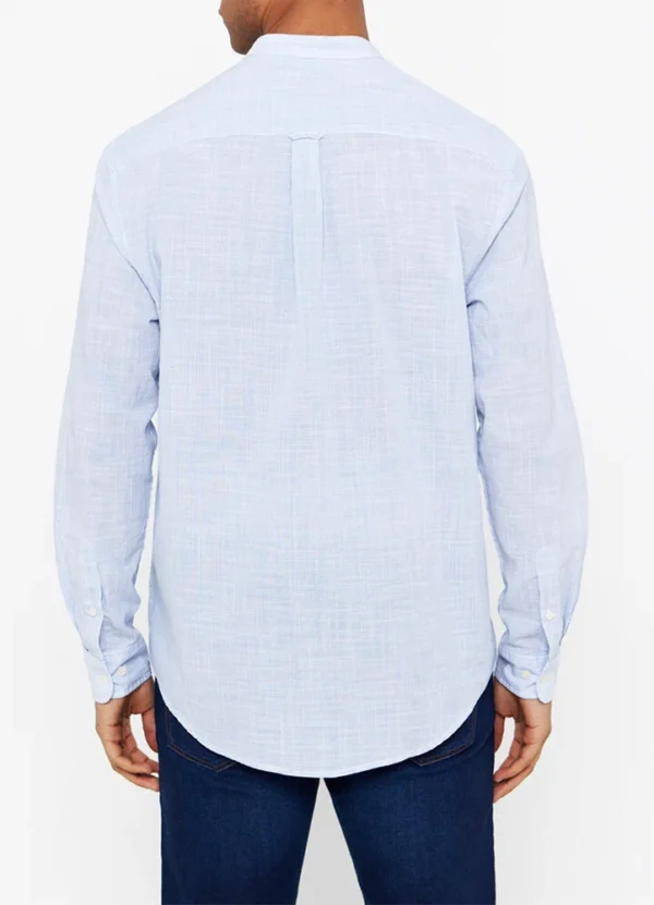 7277514 LS Mao neck striped slub shirt | Eshop GS | Jordan