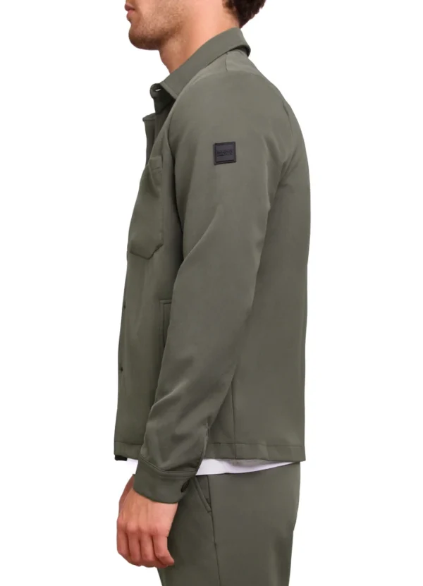 SPE24314SI10MB Sienna technical fabric plain flex full buttoned shirt jacket with double patch pocke | Eshop GS | Jordan
