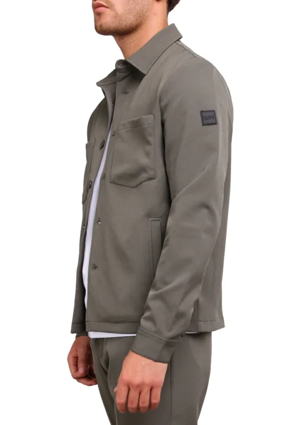 SPE24314SI10MB Sienna technical fabric plain flex full buttoned shirt jacket with double patch pocke | Eshop GS | Jordan