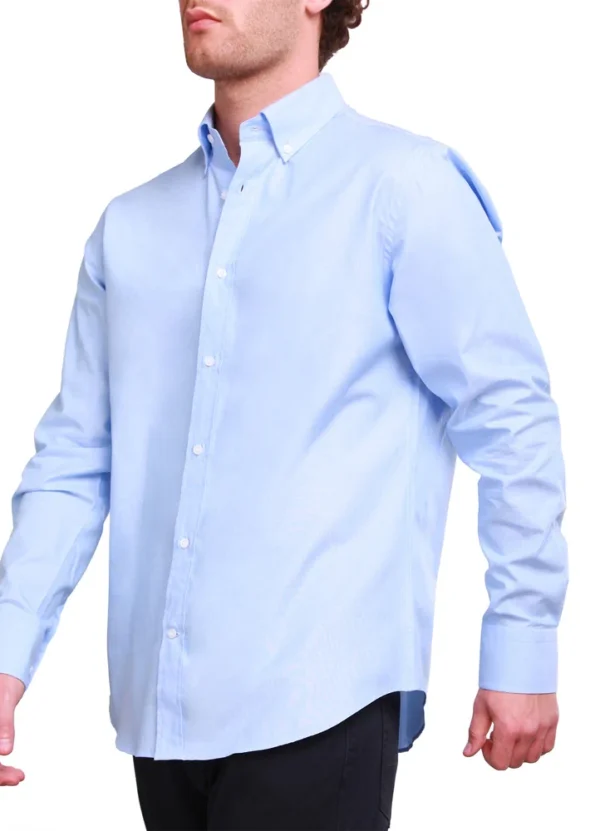 CM0163 Long sleeve casual plain oxford button down modern fit shirt | Eshop GS | Jordan