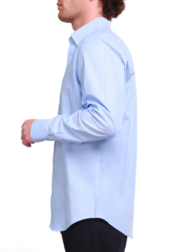 CM0163 Long sleeve casual plain oxford button down modern fit shirt | Eshop GS | Jordan