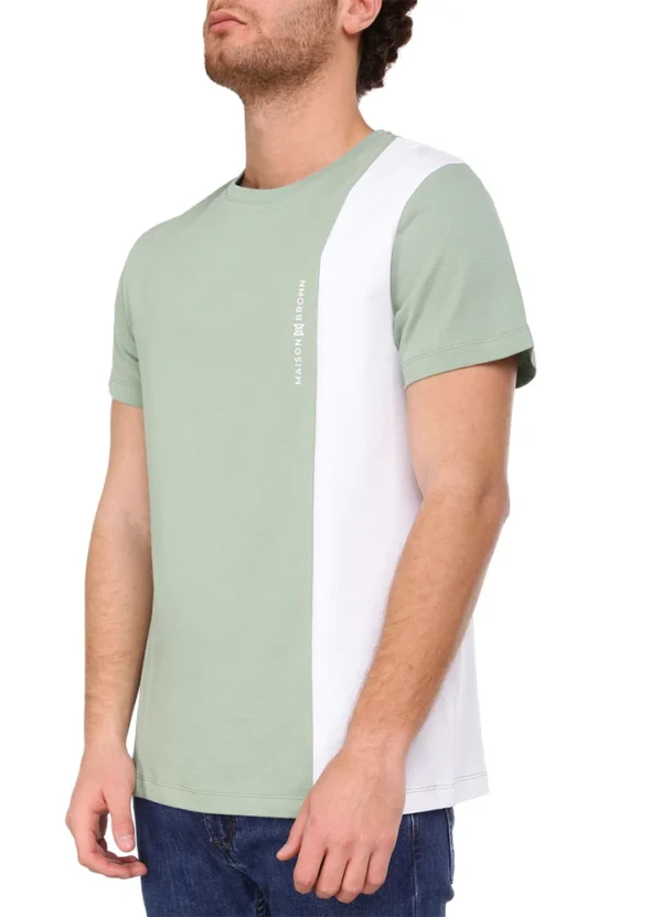 24049MB T-Shirt with contrast vertical stripe and small Maison Brown printJ | Eshop GS | Jordan