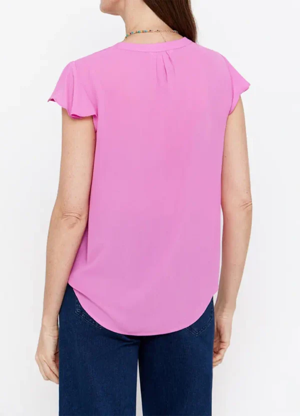 8787612 SS V-neck blouse with ruffled sleeves | Eshop GS | Jordan