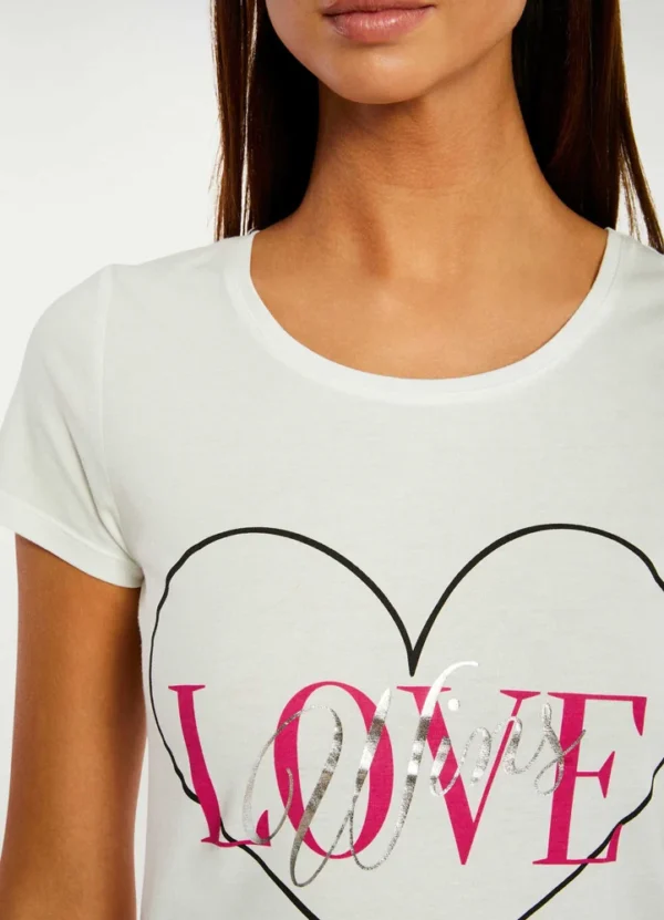 231-DWIN Short sleeves crew neck t-shirt with love print at the front | Eshop GS | Jordan