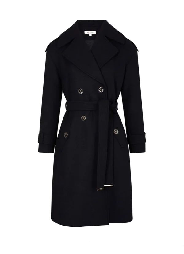 AWMGW24CO2BW00345 4 242-GDINE Double breasted coat with belt