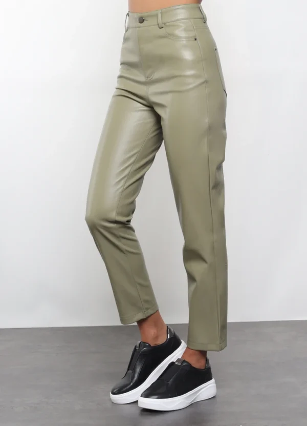 AWMWW245PP3PU0115 1 23162 PU high-waist trousers with a five-pocket and straight-leg design.