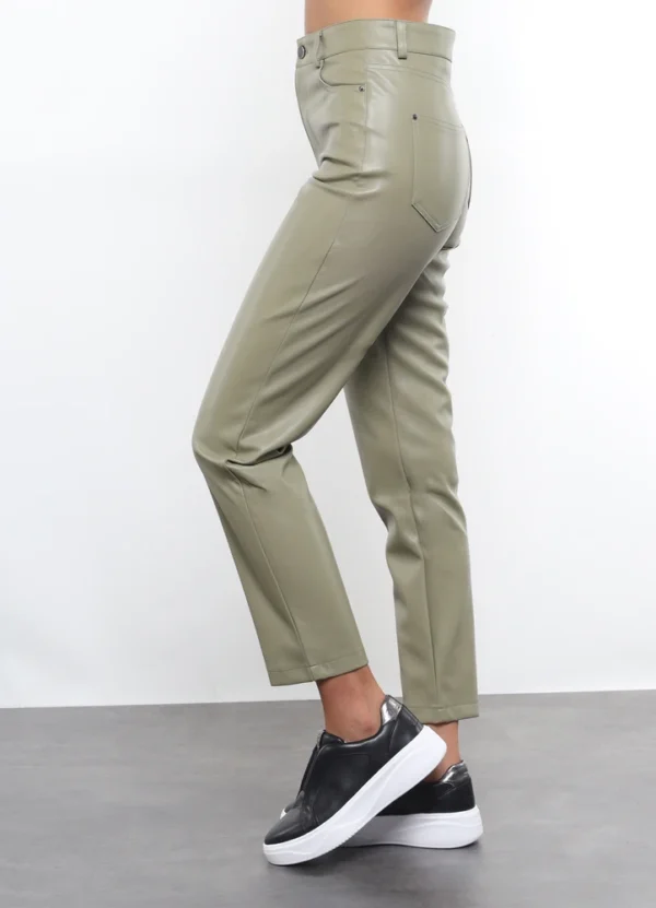 AWMWW245PP3PU0115 3 23162 PU high-waist trousers with a five-pocket and straight-leg design.