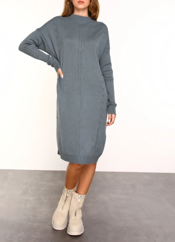 AWMWW24DSMDVI0140 3 INS2303045CMB Plain knitted midi dress