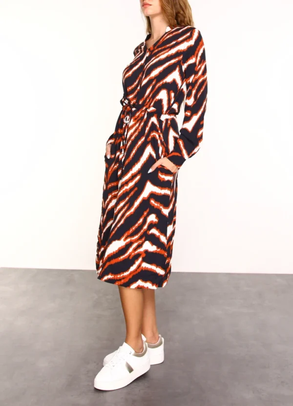 AWMWW24DSMXP90264 4 INS2303075BMB Orange and black print maxi shirt dress