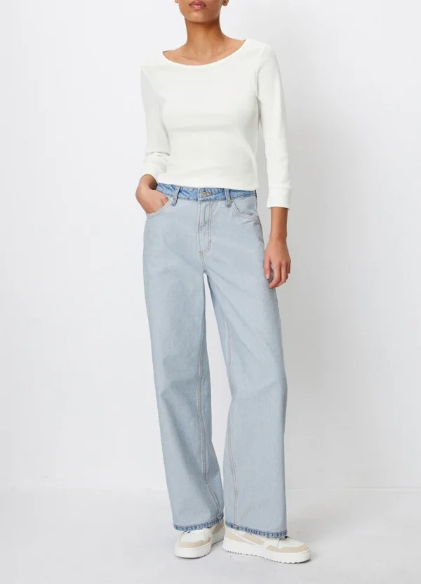 441913312313 High waist denim trousers with wide leg and regular length | Eshop GS | Jordan