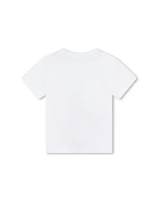 T60102 T-Shirt Ss Shoulder Snap Fastener Front Round Printed Illustration & Logo 100% Cotton | Eshop GS | Jordan