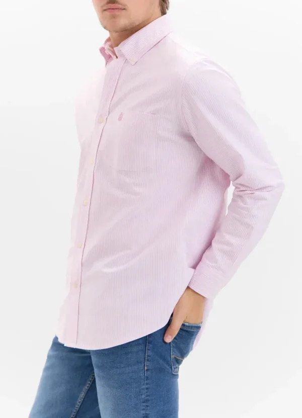 1768472 Tailored fit, LS, striped oxford shirt with logo on chest pkt | Eshop GS | Jordan