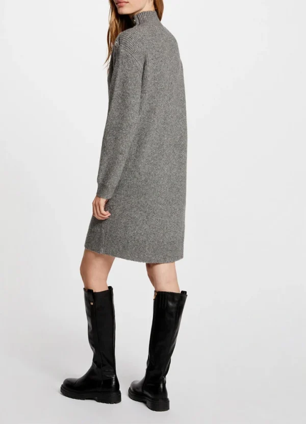 AWMGW24DSMDVI0191 3 242-RMSTORI Midi LS knitted dress in high neck with buttons at the shoulder