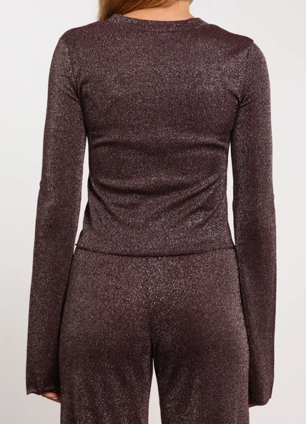 LS87/24362 Crew neck ribbed sweater with lurex & loose sleeves | Eshop GS | Jordan