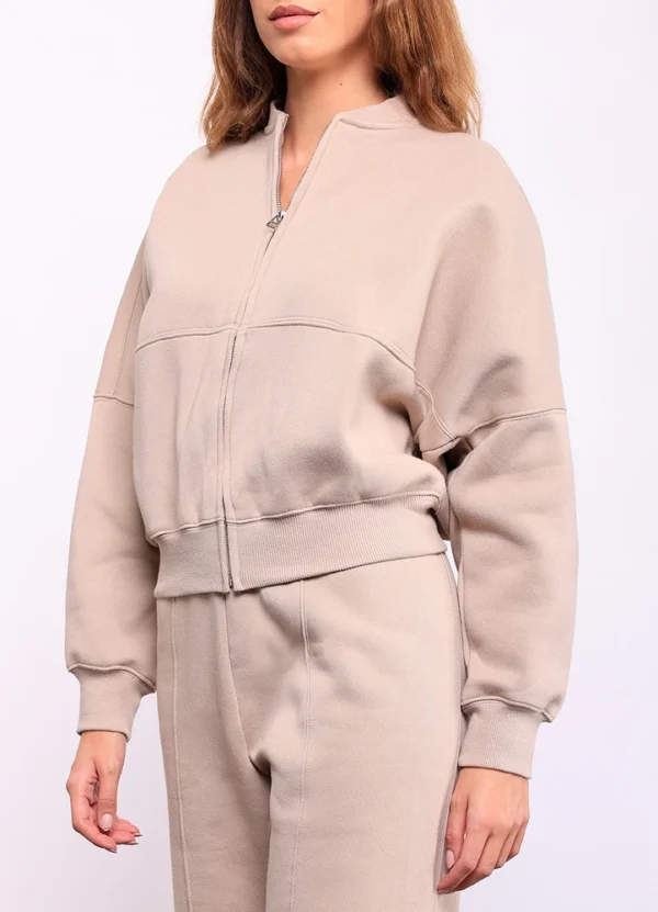 LS18/24355 Sweatshirt cardigan with dropped shoulders, ribbed trims, zip fastening & matching sweat | Eshop GS | Jordan
