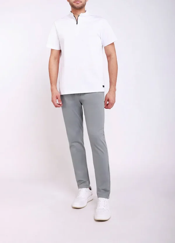 25037MB Crew neck half zip t-shirt with rectangular MB rubber badge on bottom J | Eshop GS | Jordan