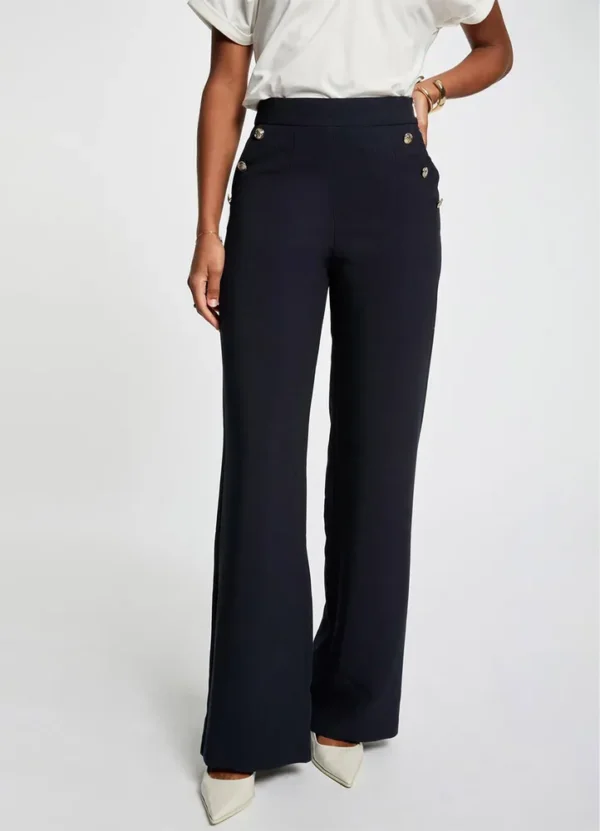 251-PINO.F Wide dress pants with side buttons and front pleats | Eshop GS | Jordan
