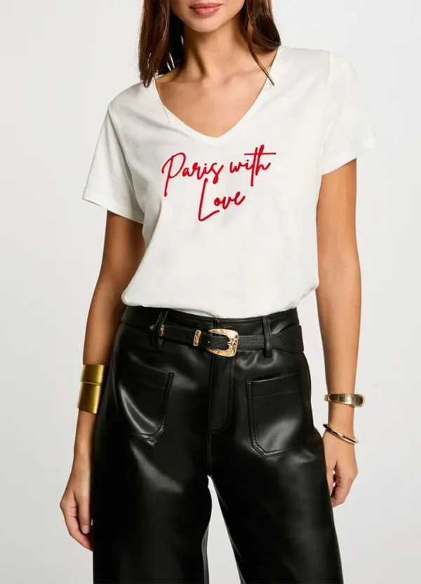 251-DSAFA SS v-neck t-shirt with Belle Sauvage and animal print on front | Eshop GS | Jordan