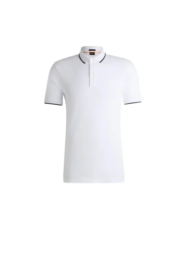50507699 Passertip tipped poloshirt with small boss square badge | Eshop GS | Jordan