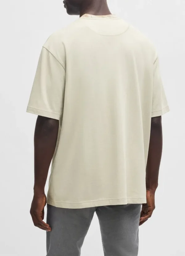 50530747 Te_Junglecollar t-shirt with jungle collar and small boss print on chest | Eshop GS | Jordan
