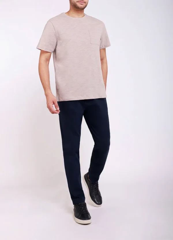 25039MB Slub plain straight bottom crew neck t-shirt with chest pocket and MB metal on bottom J | Eshop GS | Jordan