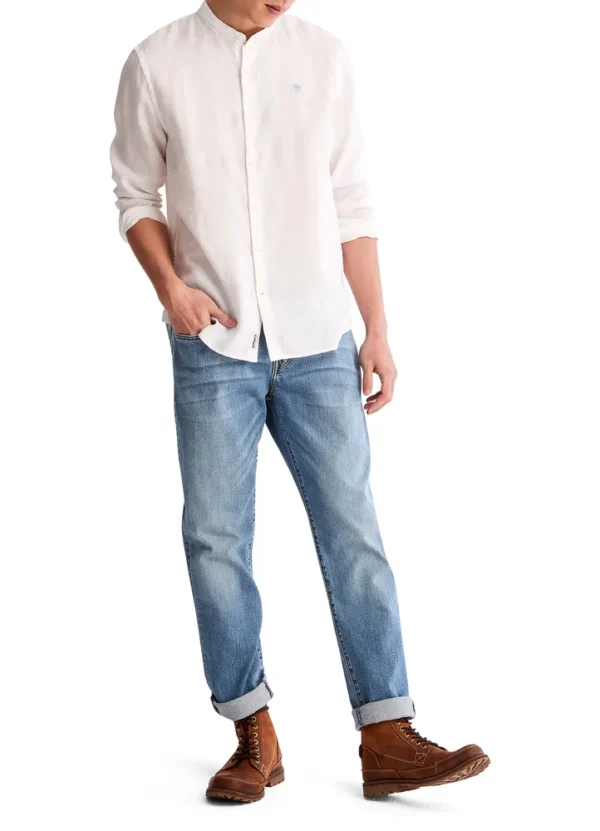 A2DC1 Mill Brook Linen Korean Collar Shirt | Eshop GS | Jordan