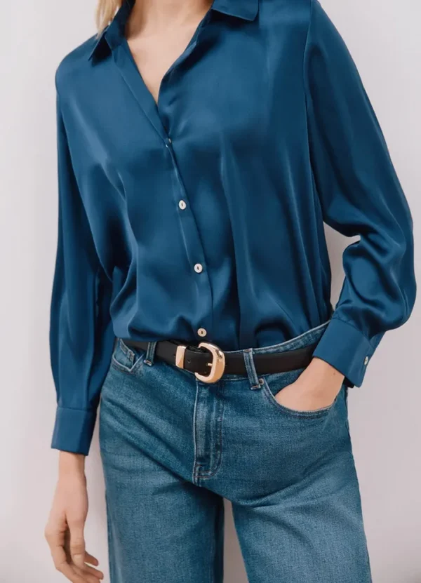 5709794 LS V-neck satin shirt | Eshop GS | Jordan