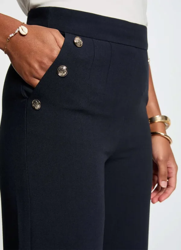 251-PINO.F Wide dress pants with side buttons and front pleats | Eshop GS | Jordan