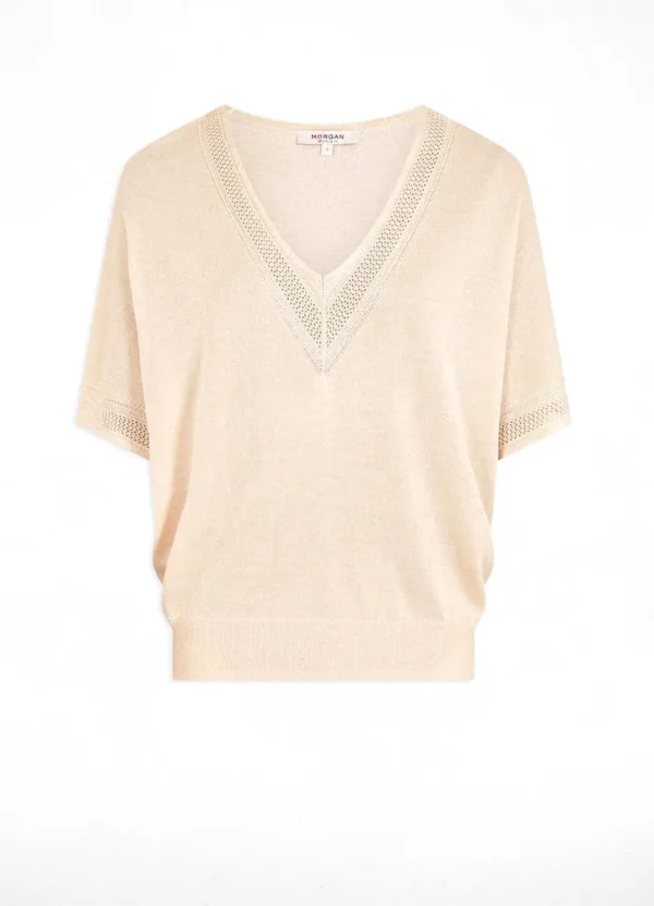241-MCHRIS SS v-neck knitwear with lurex | Eshop GS | Jordan