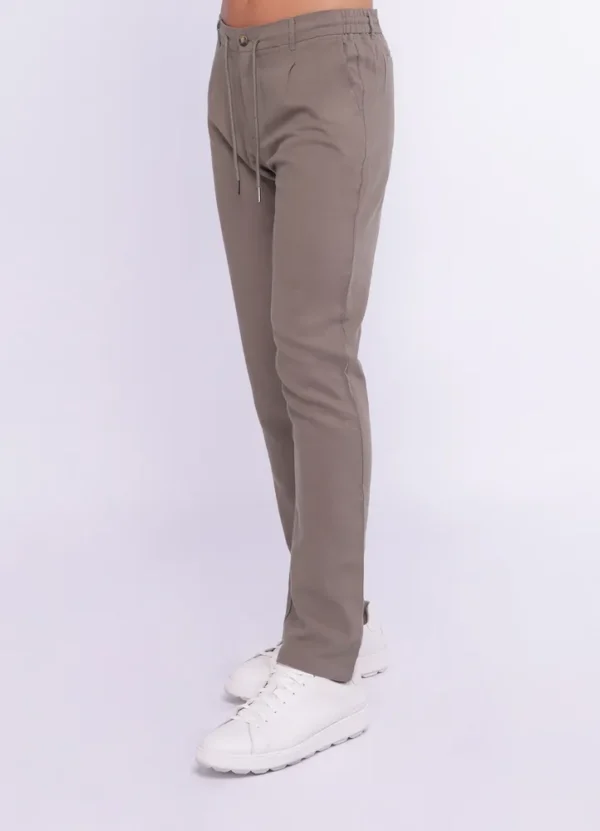 25074MB Drawstring linen mix pants with one pleat-25074MB | Eshop GS | Jordan