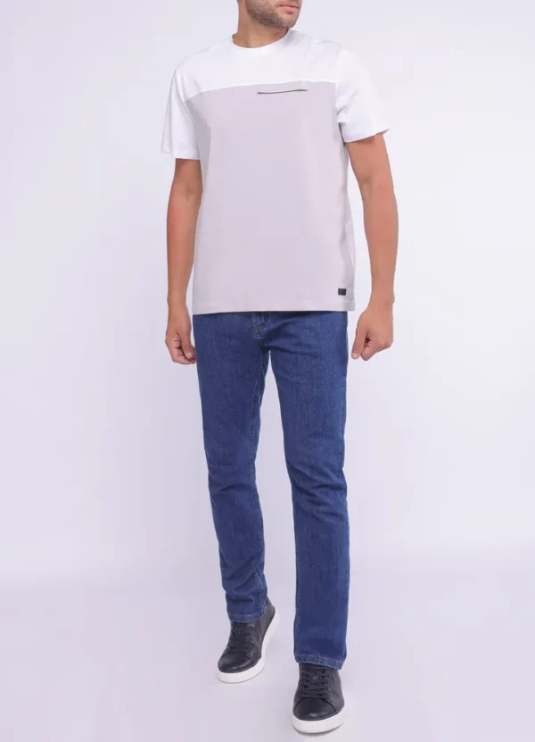 25080MB Slub bicolor t-shirt with small flap pocket on chest and MB rectangular rubber badge on bott | Eshop GS | Jordan