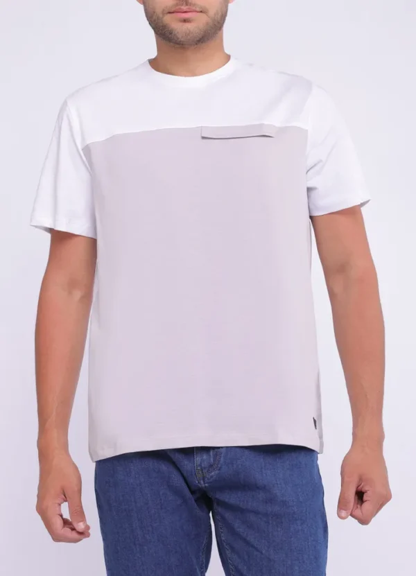 25080MB Slub bicolor t-shirt with small flap pocket on chest and MB rectangular rubber badge on bott | Eshop GS | Jordan