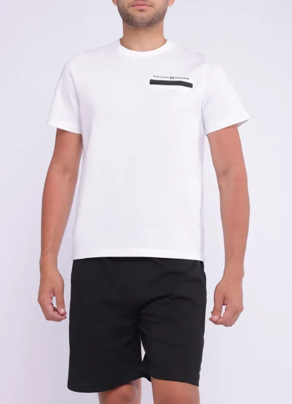 25097MB T-shirt with zipped pocket on chest and MB vinyl print-25097MB | Eshop GS | Jordan