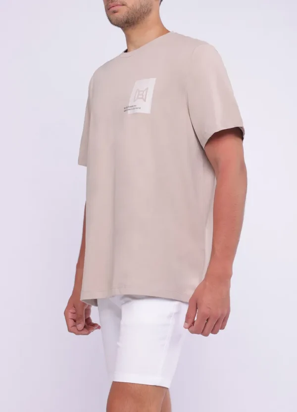 25084MB T-shirt with contrast MB and be the change you wish to see in the world print on chest-25084 | Eshop GS | Jordan