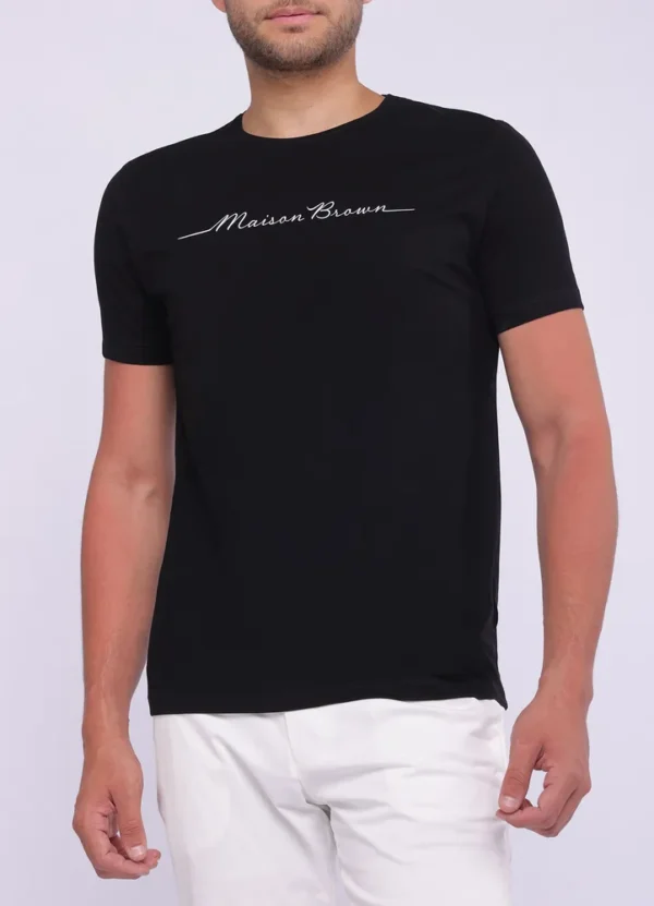 25079MB Cursive Maison Brown vinyl printed t-shirt-25079MB | Eshop GS | Jordan