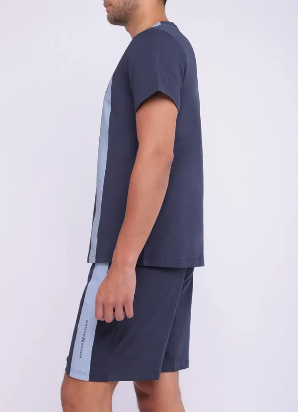25100MB T-shirt with one vertical stripe maison brown-25100MB | Eshop GS | Jordan