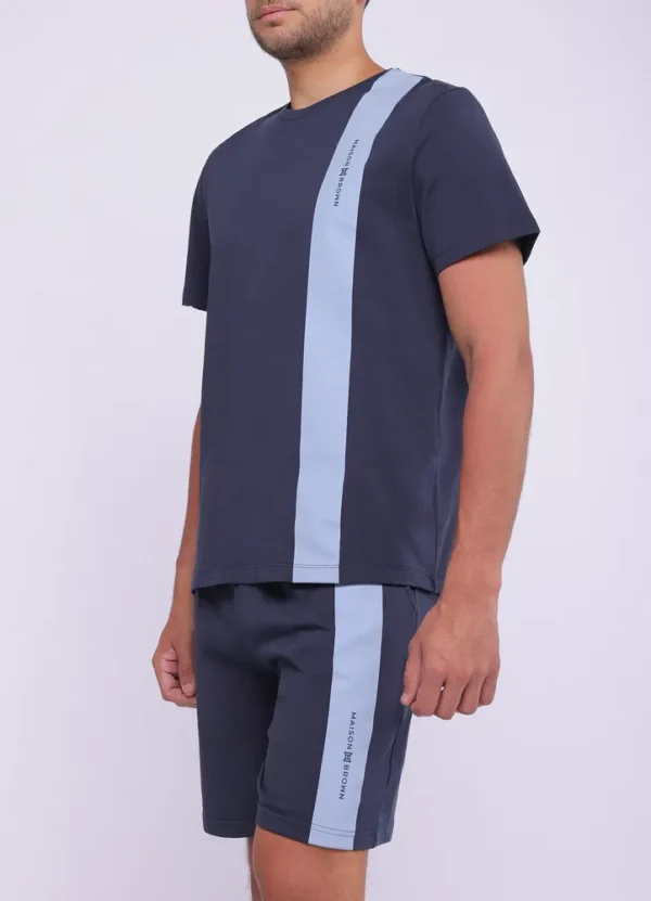 25100MB T-shirt with one vertical stripe maison brown-25100MB | Eshop GS | Jordan