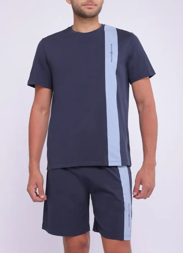 25100MB T-shirt with one vertical stripe maison brown-25100MB | Eshop GS | Jordan