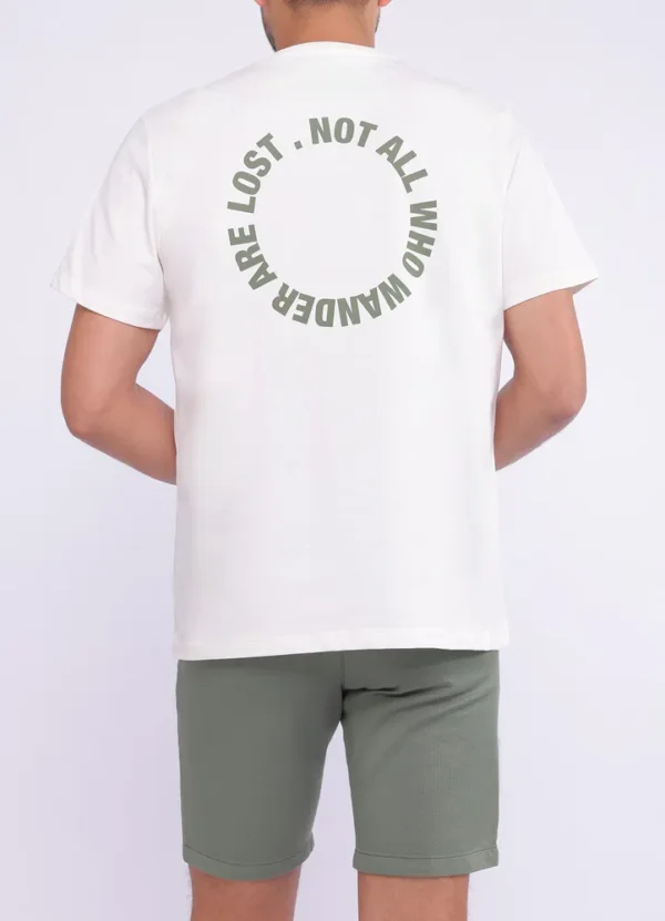 25086MB T-shirt with back round not all who wander are lost print-25086MB | Eshop GS | Jordan