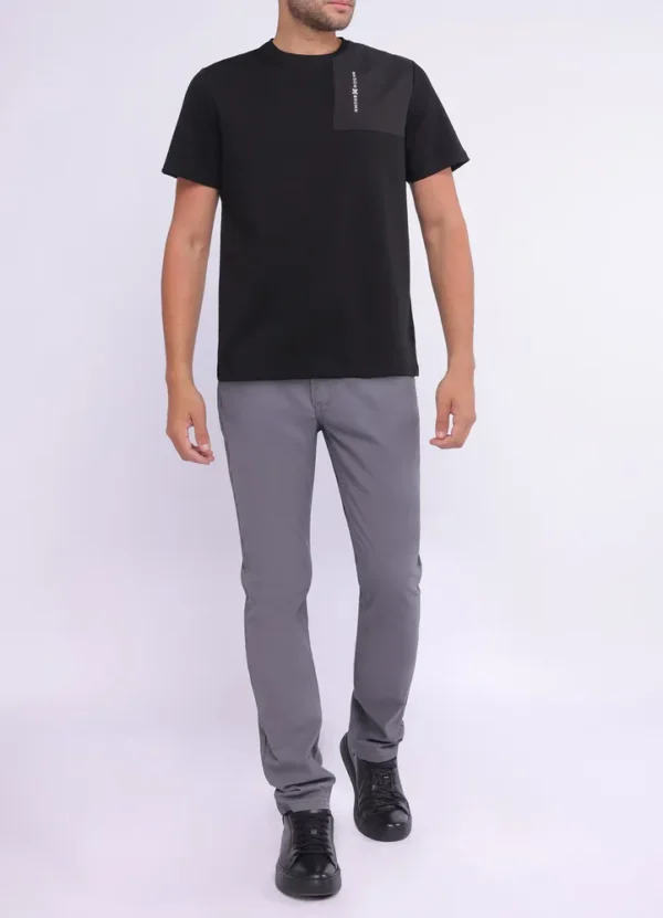 25092MB T-shirt with contrast nylon on one shoulder with hidden pocket and MB print-25092MB | Eshop GS | Jordan